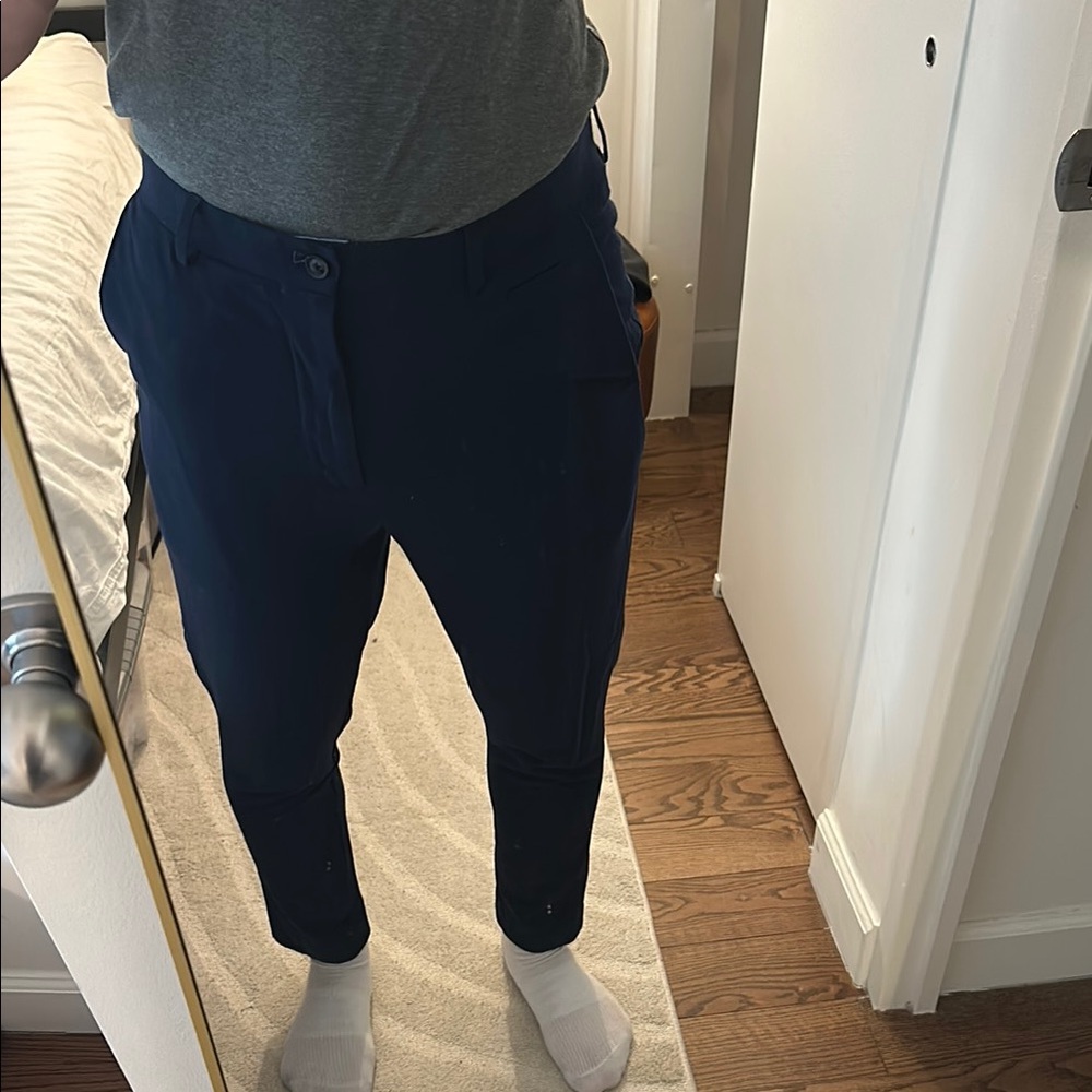Zara Blue Chinos with Tailored Fit and Ankle Length